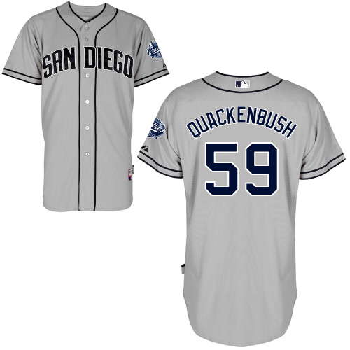 Kevin Quackenbush #59 mlb Jersey-San Diego Padres Women's Authentic Road Gray Cool Base Baseball Jersey
